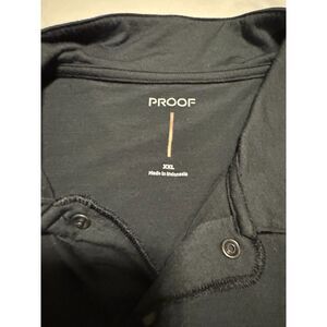 Proof 72-Hour Merino Two-Button Polo Shirt, XXL, Black